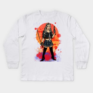 Fighter Girl Kids Long Sleeve T-Shirt